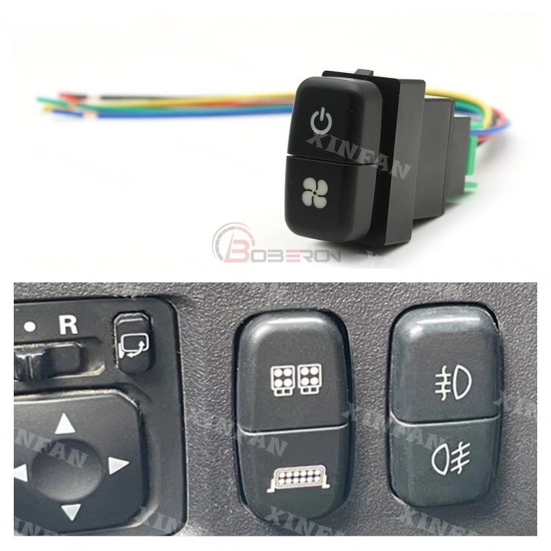 Xinfan ปุ่มสวิตช์เปิดปิดไฟตัดหมอก LED สีแดง สําหรับ Mitsubishi Pajero Triton ASX Lancer DC12V