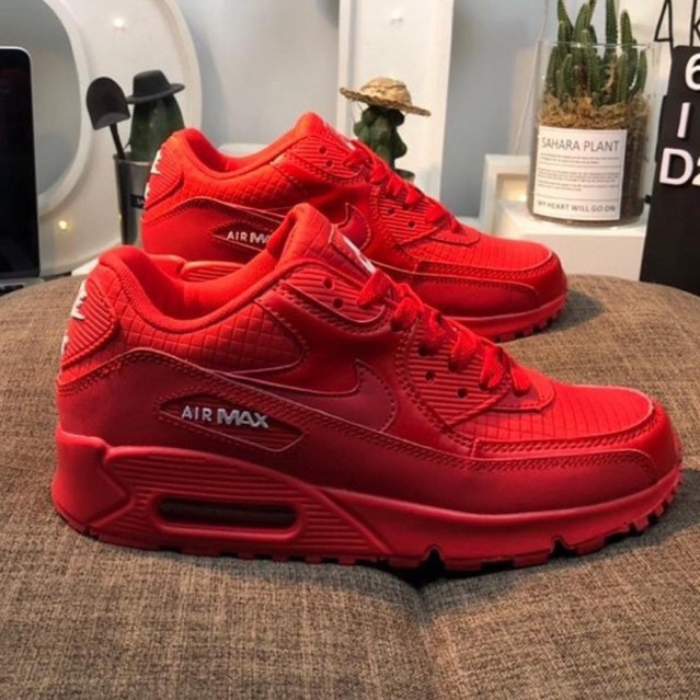 [READY STOCKS] NIKE AIRMAX 90 ALL RED UNISEX SHOES NEW