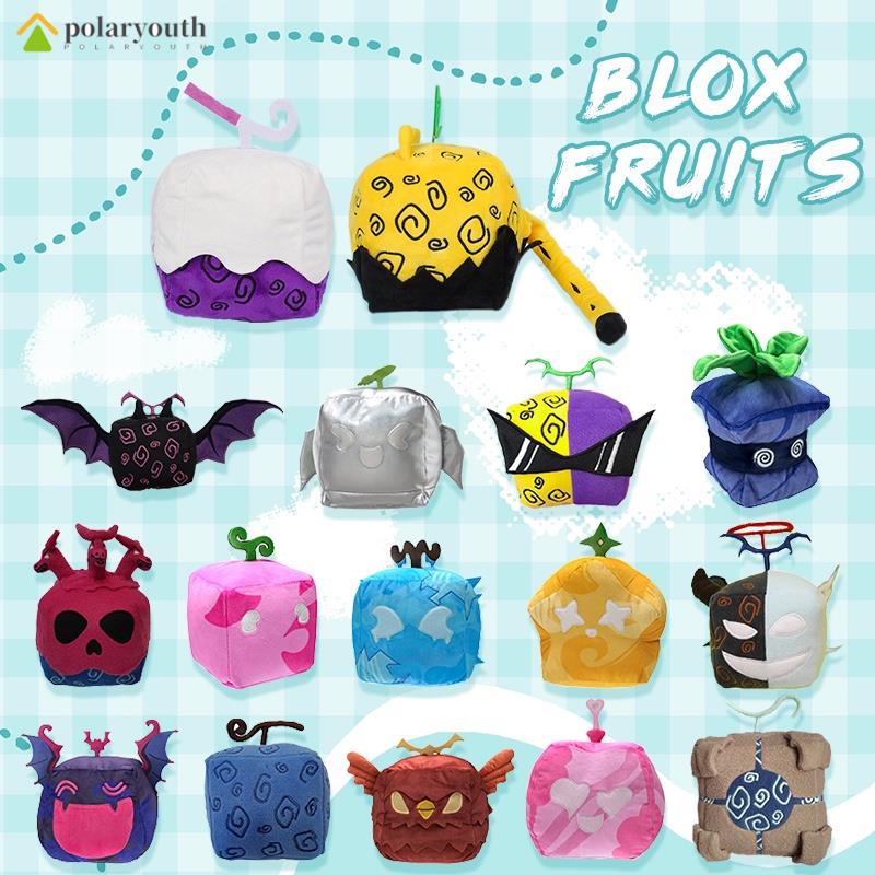 Blox Fruit Plush Toy Blox Fruit Game อุปกรณ์ต่อพ่วงผลไม้ กล่องพิมพ์เสือดาว
