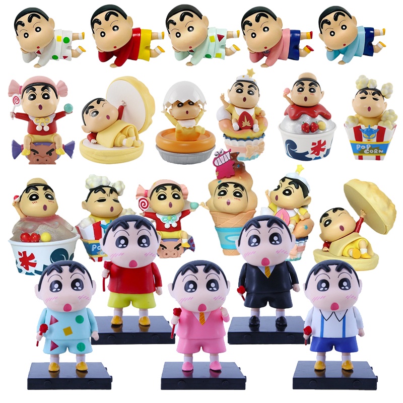 ชุดโมเดลฟิกเกอร์ การ์ตูนชินจัง โนฮารา ชินจัง ของเล่นสําหรับเด็ก 4 5 6 8 ปี