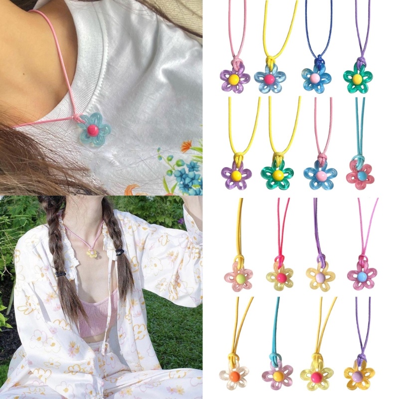 Nice สร้อยคอโชคเกอร์ หนัง Pu จี้ดอกไม้กลวง สไตล์โบฮีเมียน สําหรับผู้หญิง