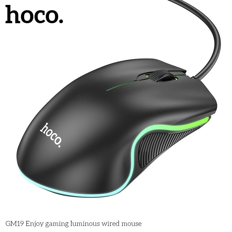 Hoco GM19 เมาส์เกมมิ่ง เมาส์RGB DPI 1000 เซนเซอร์แม่นยำ สายยาว1.4เมตร เมาส์ออปติคอล