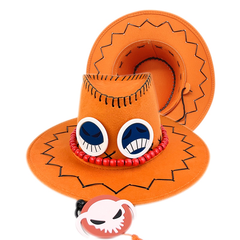 หมวกคอสเพลย์ อนิเมะ One Piece Anine Fans Portgas D Ace ป้องกันลม สองด้าน ขนาด 56-60 ซม. เหมาะกับของขวัญกลางแจ้ง สําหรับผู้ชาย และผู้หญิง