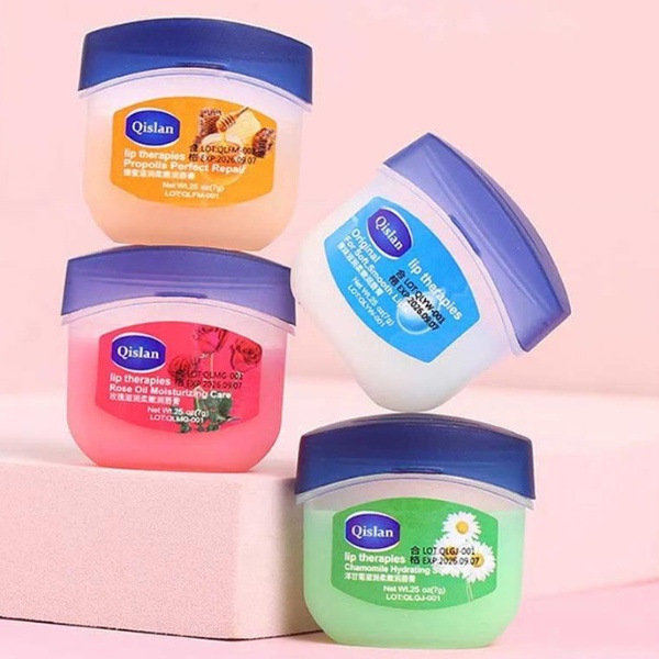 HappyThai  เซตลิป Vaseline Hanboli​ 4 กระปุก ลิปบำรุงริมฝีปาก ช่วยฟื้นบำรุงริมฝีปากให้นุ่มอม​ชมพู​