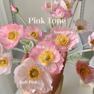 [พร้อมส่ง] Jnihouse : ดอกป๊อปปี้ ดอกไม้ประดิษฐ์ Poppy Flower (Long leaf hairs)
