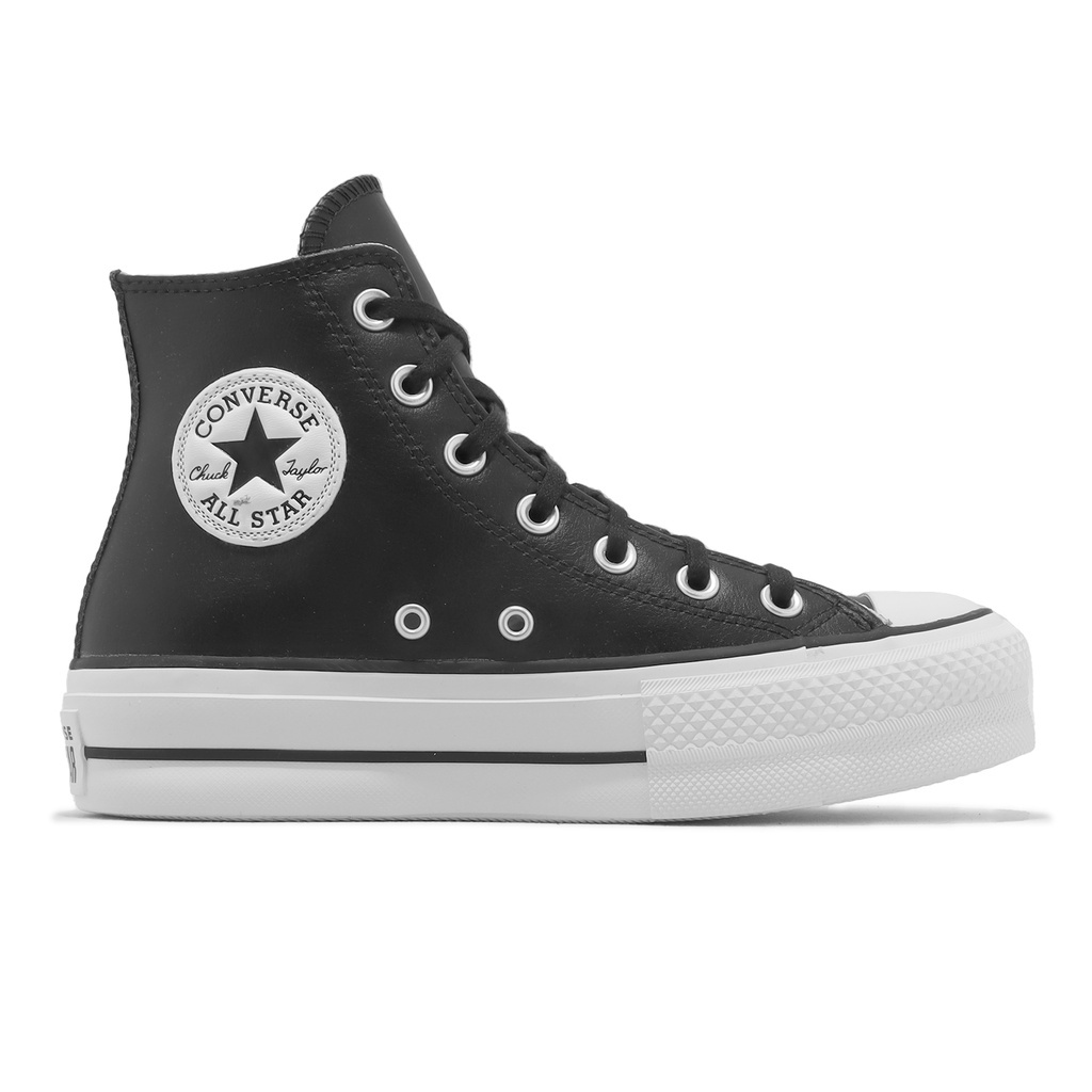 Converse Chuck Taylor All Star Lift HI Thick-Soled Black White Leather Men Women Shoes 561675C