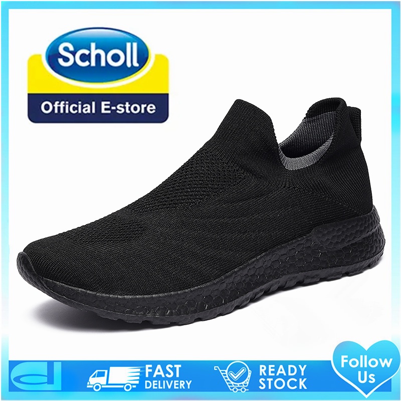 รองเท้ากีฬา scholl ส้นแบน แบบสวม สไตล์เกาหลี สําหรับผู้ชาย