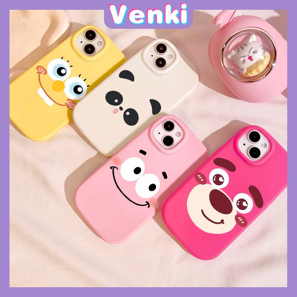 VENKI - ใช้ได้กับ iPhone 11อ้วน เนื้อด้าน TPU อ่อน กุหลาบแดง, ชมพูขาว, สีหน้าลายการ์ตูนน่ารัก, ใช้ได้กับ iPhone 15 14 13 12 11 PRO MAX XR 7 8 PLUS