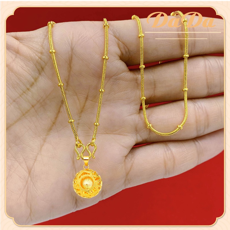 สร้อยคอทองคําแท้ 98.9% 18K จี้รูปตัว C เคลือบทองคําแท้ 3-4 กรัม ทรงหลวม สไตล์อิตาลี สําหรับผู้หญิง - รูปที่ 2