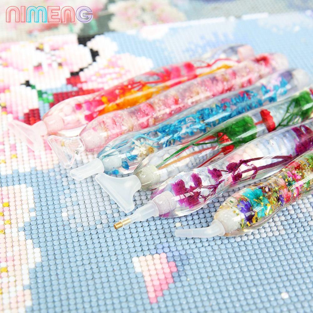 Nimeng ปากกาปักครอสสติตช์คริสตัลเรซิ่น รูปเพชร กลิตเตอร์ สําหรับตกแต่งเล็บ DIY