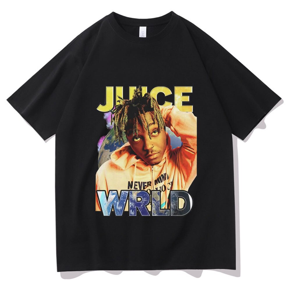 ดูดีนี่ ผ้าฝ้าย 100% พิมพ์ลาย Rap Singer Juice WRLD ทรงหลวม เข้ากับทุกการแต่งกาย สไตล์ฮิปฮอป สําหรับ