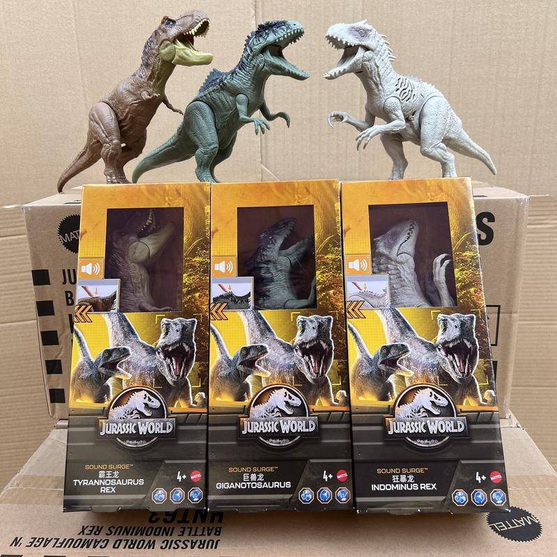 ของเล่นโมเดลไดโนเสาร์ Mattel Jurassic World Vocal Tyrannosaurus Rex Giganotosaurus Tyrannus