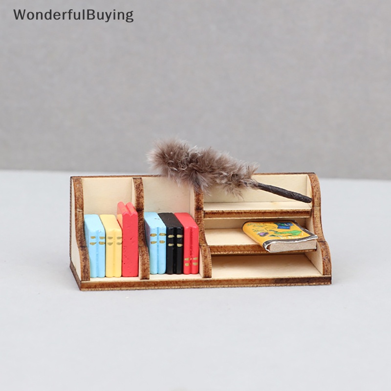 Wbth โมเดลชั้นวางหนังสือจิ๋ว 1:12 สําหรับตกแต่งบ้านตุ๊กตา