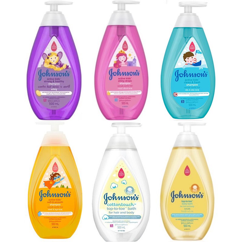 Johnson จอห์นสัน เบบี้ แชมพู 500/800 มล. สูตรอ่อนโยน ช่วยให้ผมเงางาม นุ่มลื่น แชมพูเด็ก สระผม ยาสระผ