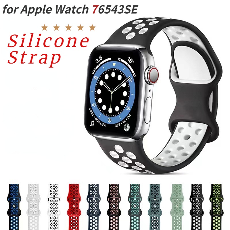 สายนาฬิกาข้อมือซิลิโคน แบบคู่ สําหรับ iWatch Band ultra 49 มม. 38 มม. 40 มม. 41 มม. 42 มม. 44 มม. 45 มม. on iWatch 9 8 7 SE 6 5 4 3 2 1 Sport Loop Watchbands