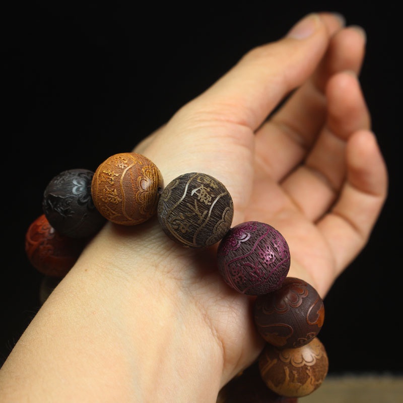 สร้อยข้อมือ ประดับลูกปัดไม้จันทน์ หลายราศี สไตล์ชนเผ่า สําหรับรถยนต์ ราคา ถูกที่สุด ดีลบีเคเค แกลเลอรีภาพที่ 6