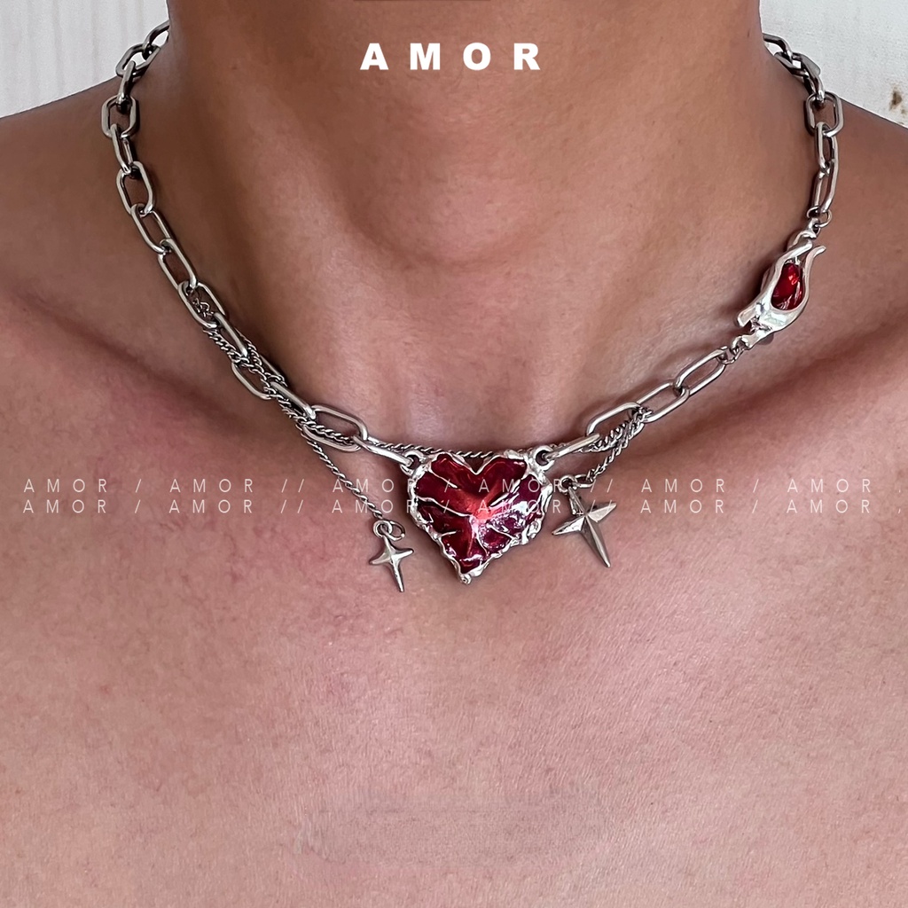 Imprisoning Love สร้อยคอ ฮิปฮอป สตรีทพังก์เข้ม ดีไซน์เล็ก เกรดสูง เย็น และอินเทรนด์ สําหรับผู้ชาย และผู้หญิง