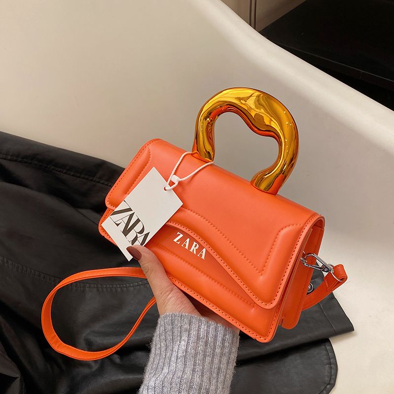 Zara กระเป๋าสะพายไหล่ กระเป๋าถือ ทรงสี่เหลี่ยม ขนาดเล็ก สีพื้น แฟชั่นฤดูใบไม้ผลิ สําหรับสตรี 2023