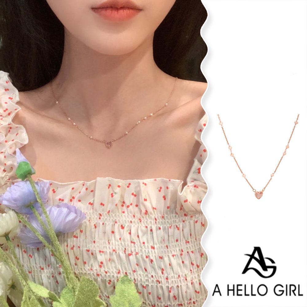 A HELLO GIRL สร้อยคอ จี้ตาแมว ประดับไข่มุกเทียม คริสตัล อเนกประสงค์ สวยหรู สําหรับผู้หญิง