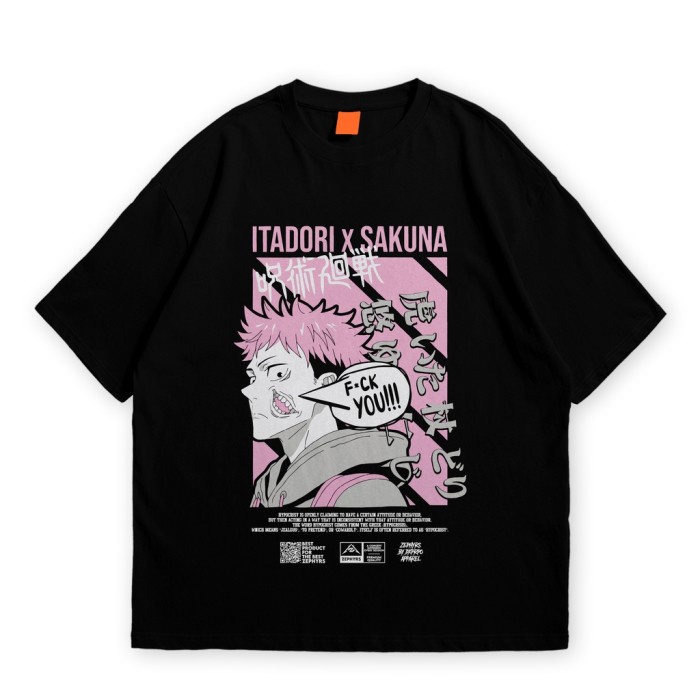 สีขาว a T-Shirt Anime Jujutsu Kaisen ITADORI X SUKUNA Drop 01MCS-5XL