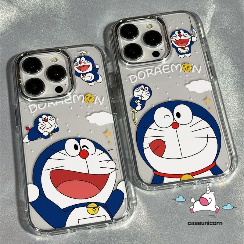 เคสโทรศัพท์มือถือคู่รัก แบบนุ่ม ลายการ์ตูนโดราเอมอน เมฆ หรูหรา สําหรับ IPhone XR 15 13 11 14 12 Pro Max 7Plus 8 6S 15 6 7 Plus SE 2020 8Plus X XS Max