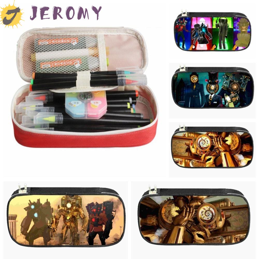 Jeromy Skibidi กระเป๋าดินสอห้องน้ํา ลายนาฬิกาไททัน มีซิป จุของได้เยอะ สําหรับเด็กผู้ชาย