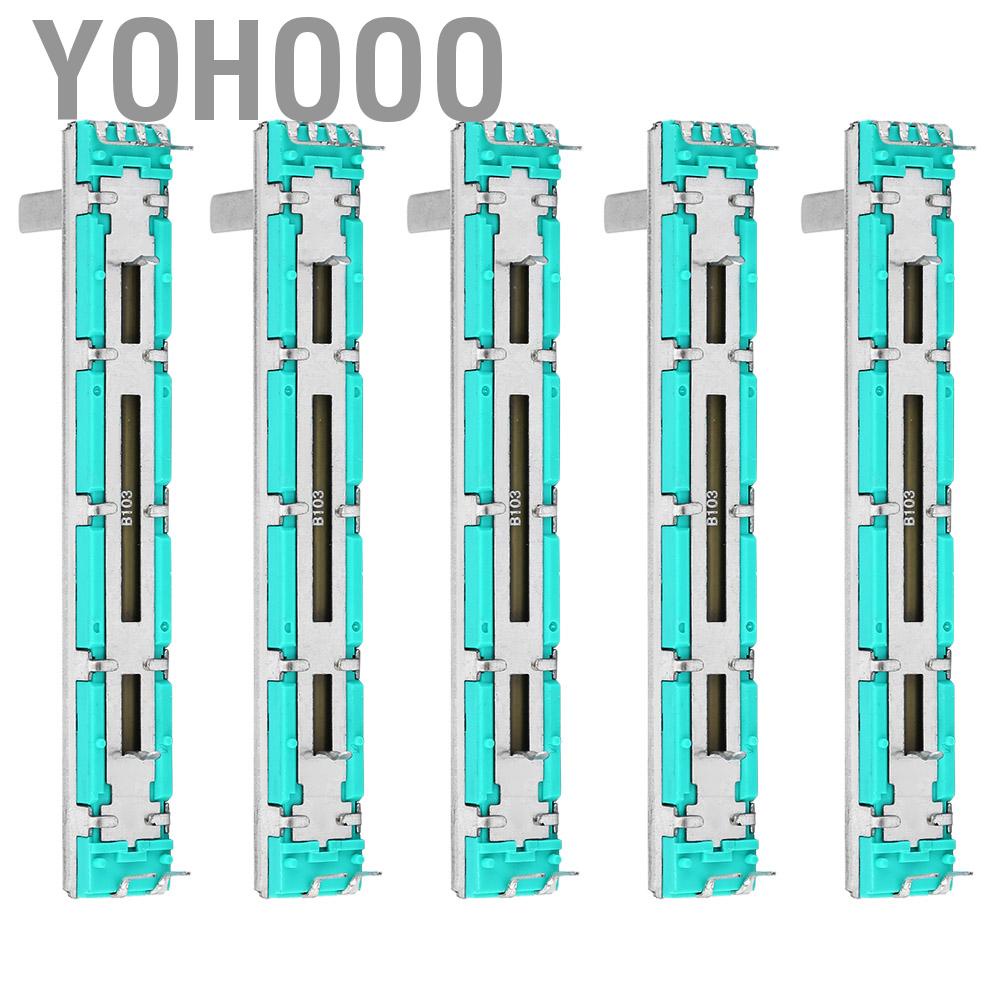 Yohooo 5 ชิ้นโพเทนชิโอมิเตอร์แบบสไลด์ B10K คู่ช่องเฟดเดอร์ผสมตรง