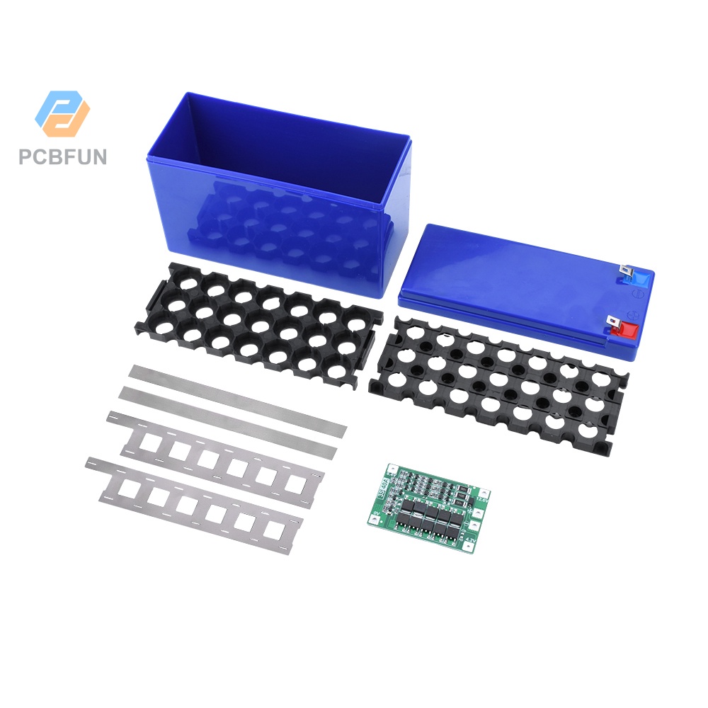 Pcbfun กล่องเก็บแบตเตอรี่ลิเธียม 12V 18650 3S 40A BMS พลาสติก แบบเปลี่ยน