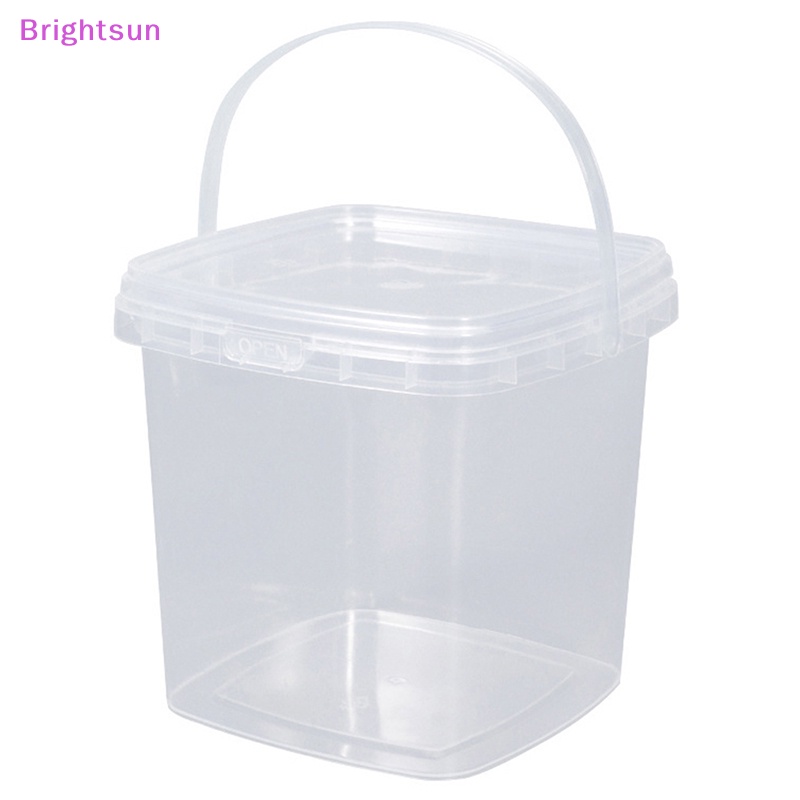 Brightsun ใหม่ ถังพลาสติก พร้อมฝาปิด และหูหิ้ว สําหรับใส่อาหาร 280 มล. 500 มล. 1 ลิตร 2 ลิตร