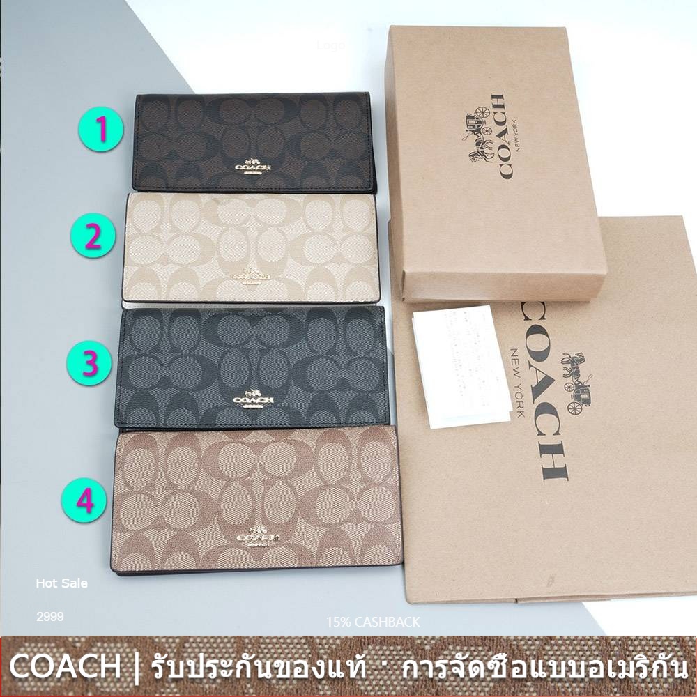 Bifold Wallet In Signature Canvas F88026 ผู้หญิง ซิปเดียว กระเป๋า สตางค์ Coac h กระเป๋าคลัช
