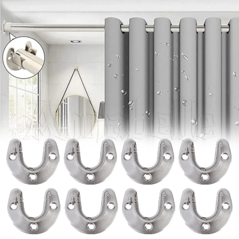 อุปกรณ์ ตกแต่งบ้าน ราวแขวนผ้าม่าน สเตนเลส รูปตัว U รองรับราวตากผ้า 2 ชุด ราคาถูก
