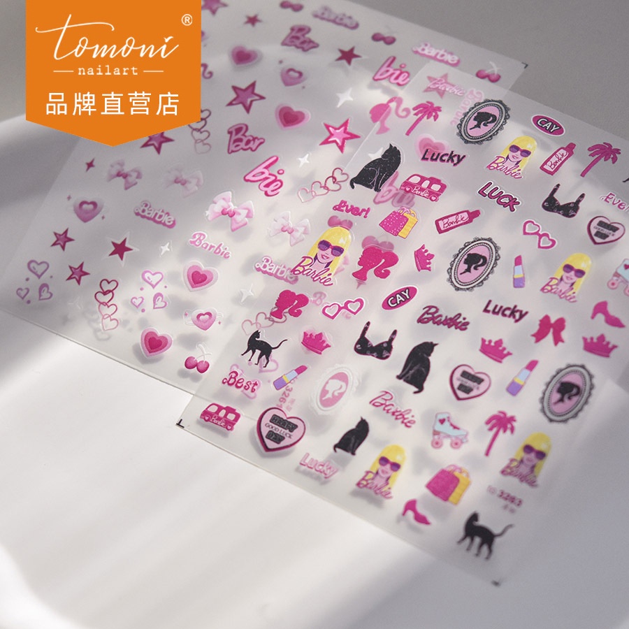 [Meow.Sensei] สติกเกอร์ติดเล็บ ลาย Tomoni น่ารัก ขายดี จากโรงงาน ญี่ปุ่น รักบาร์บี้ 3261
