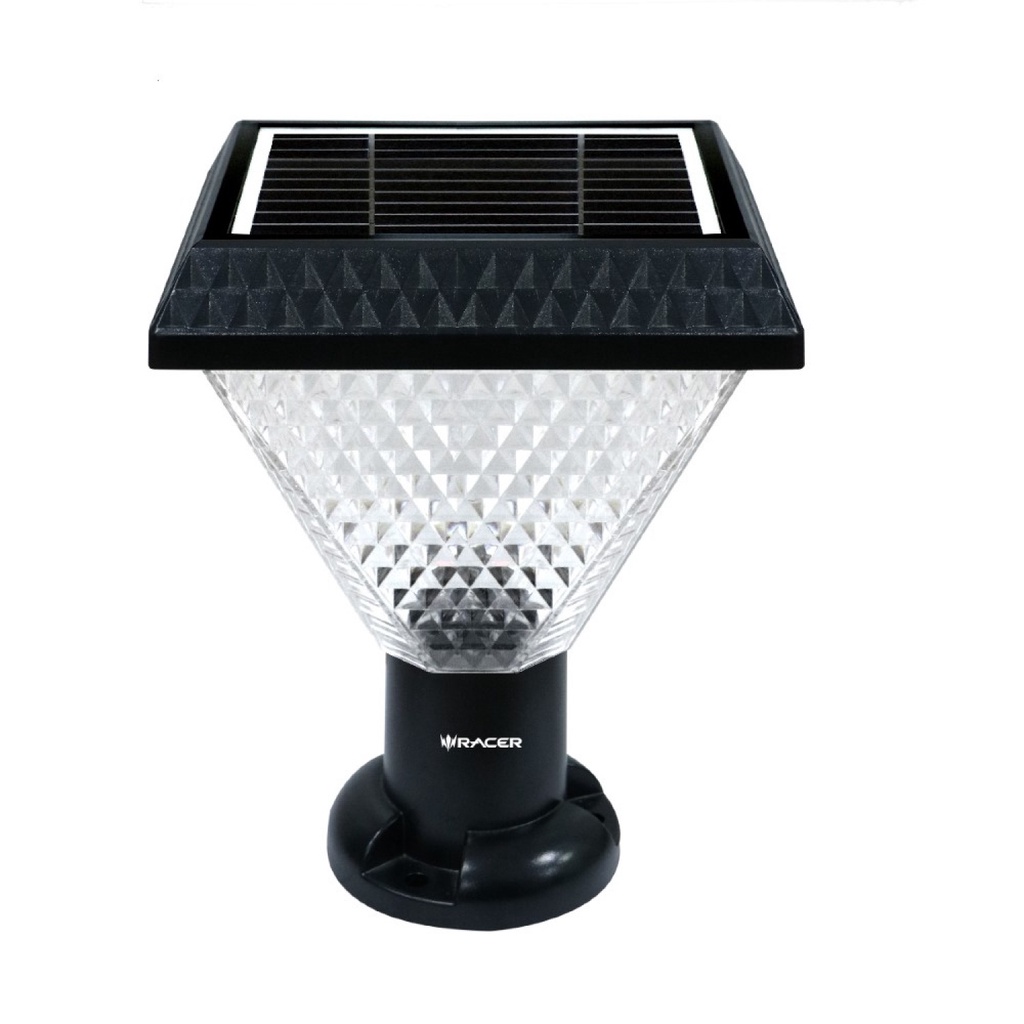 GlobalHouse RACER โคมไฟหัวเสาโซลาร์เซลล์ แอลอีดี 40 วัตต์ รุ่น RGB MILANO 4 IP65 3แสง+RGB สินค้าของแ