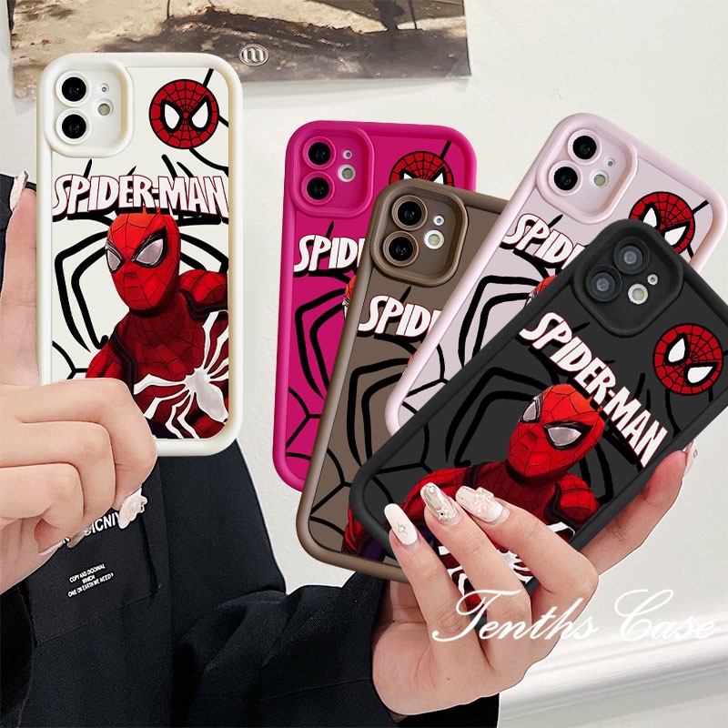 OPPO A38 A18 A17 A17K A15 A15s A57 A77s A5 2020 A16 A16s A5s A12 A3s A12e เคสโทรศัพท์มือถือแบบนิ่ม กันกระแทก ลายการ์ตูนสไปเดอร์แมน สําหรับ