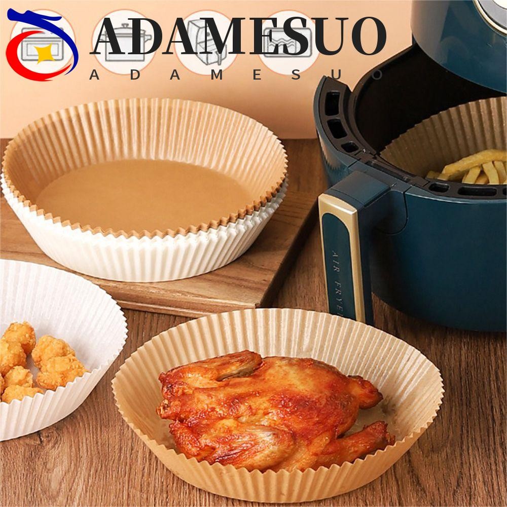 Adamesuo Air Fryer กระดาษน้ํามันหลักฐานรอบอุปกรณ์เบเกอรี่ Liner Steamer กระดาษอบแบบใช้แล้วทิ้ง