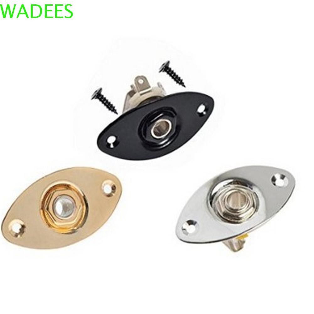Wadees แจ็คสเตอริโอกีตาร์ Replacementmnet Jack Plate & Screws ชิ้นส่วนกีตาร์ไฟฟ้า Stringed Instruments สําหรับกีตาร์ไฟฟ้าเสียงเอาต์พุต