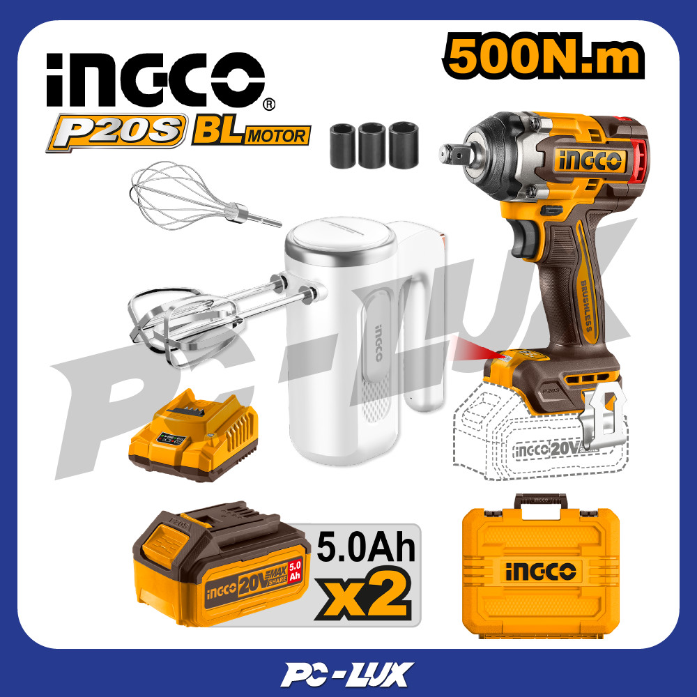 INGCO Combo Set บล็อคกระแทก + เครื่องผสมอาหาร COSLI240787