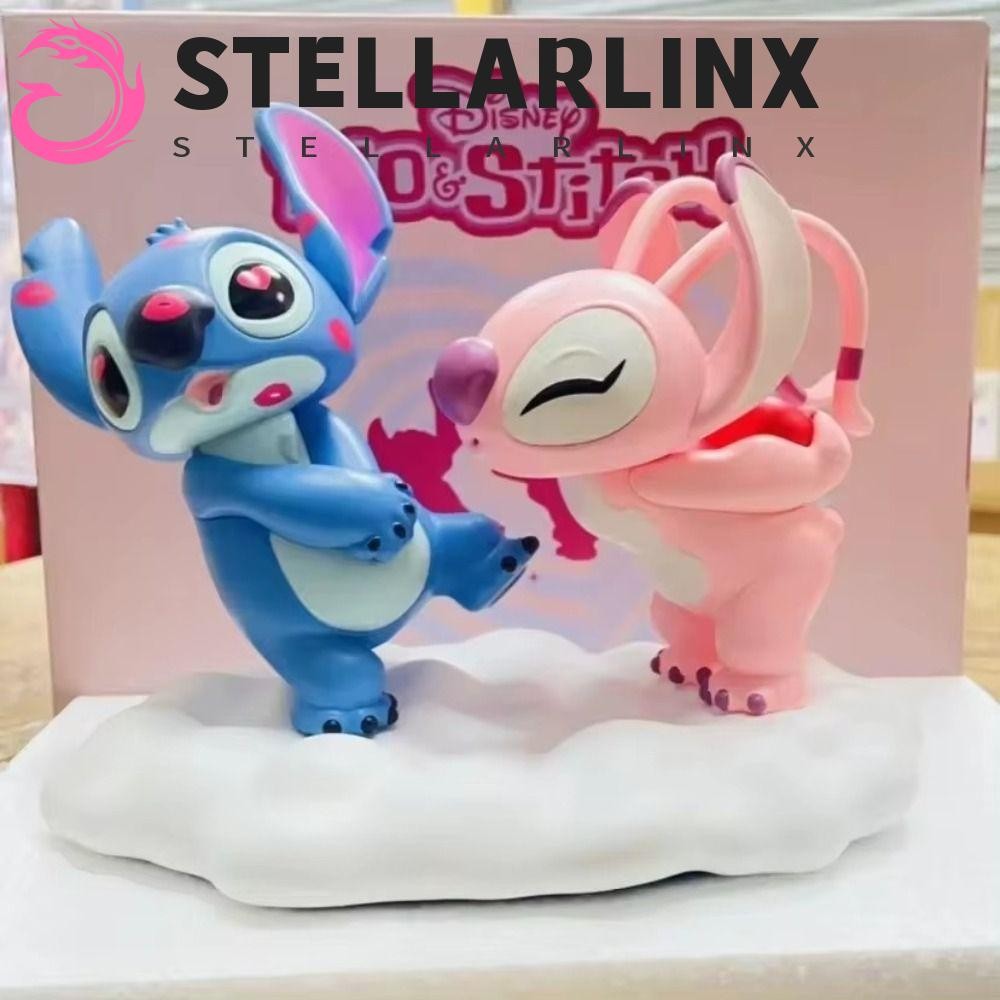 Stellarlinx Stitch Lovers รุ่น,คู่จูบตุ๊กตา PVC Stitch ตัวเลขการกระทํา,ของขวัญเด็กอะนิเมะการ์ตูนของเล่น Lilo Stitch รูปปั้นวันวาเลนไทน์