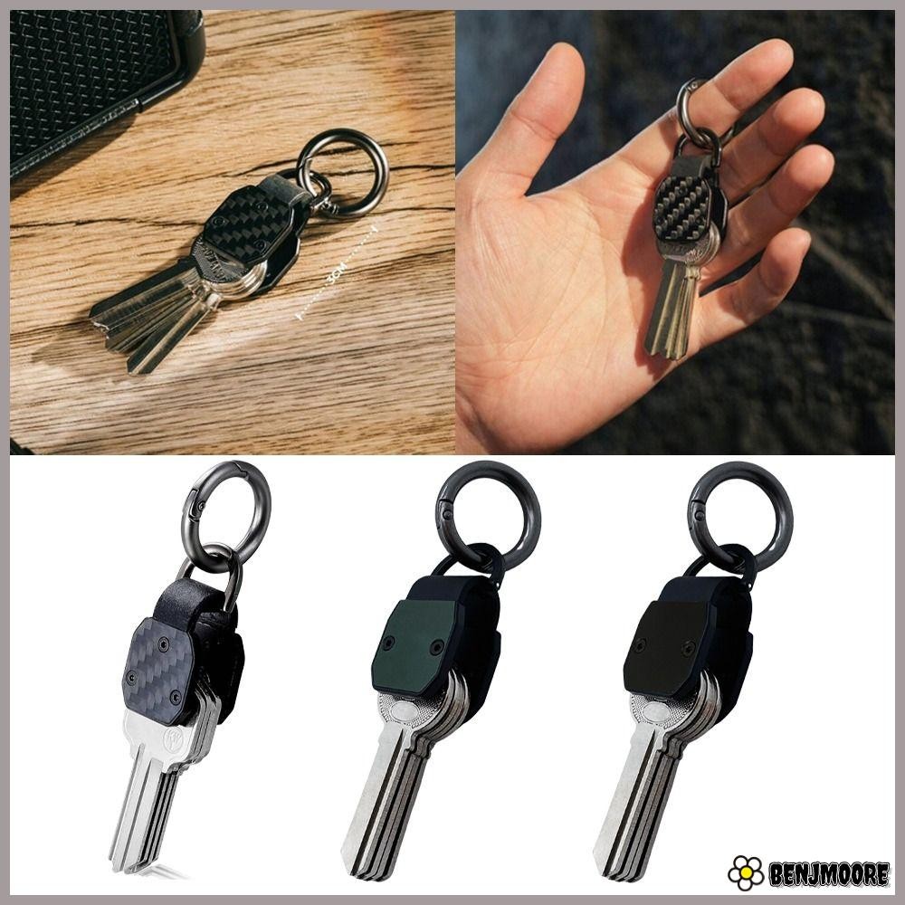 Benjmoore Key Organizer,ถือ 2-6 คีย์สีดําสีเขียวพวงกุญแจ,ทนทาน Mini อลูมิเนียม Key Fob สําหรับ Universal ขนาด – โปรปัง