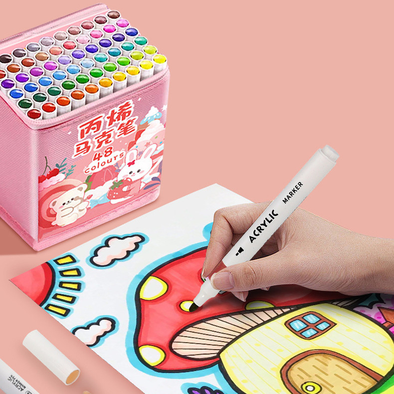 VIRAL MARKER MAKER CONTENTS 24 ชิ้น (24 สี) / CREATIVE ACRYLIC MARKER SET รวมกระเป๋า / ACRYLIC MARKE
