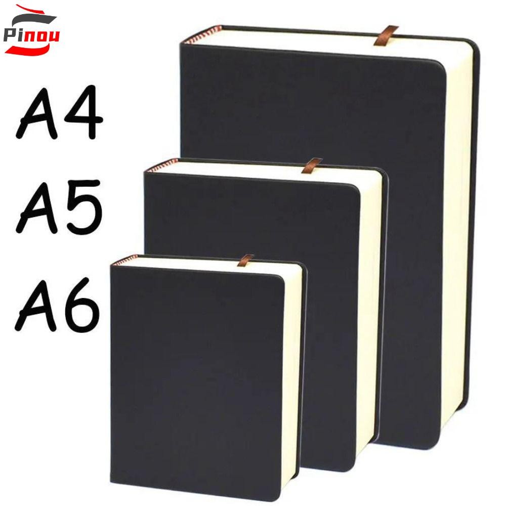 Pinou การเขียนแผ่นจดบันทึกเปล่า, A4/A5/A6 330 แผ่น Sketchbook, สมุดบันทึกธุรกิจ Super หนาเปล่าหน้าด้านใน PU หนังปกอ่อนสมุดบันทึกการวาดภาพ