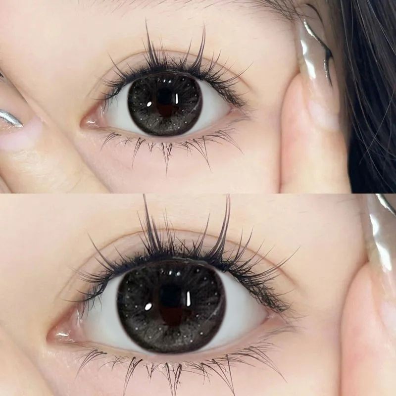 1คู่มาพร้อมกล่อง [-1.00-8.00]คอนแทคเลนส์ MTTS สำหรับสายตาสั้น, bean brown/เทา/น้ำเงิน -14.5mm-1คู่ 1