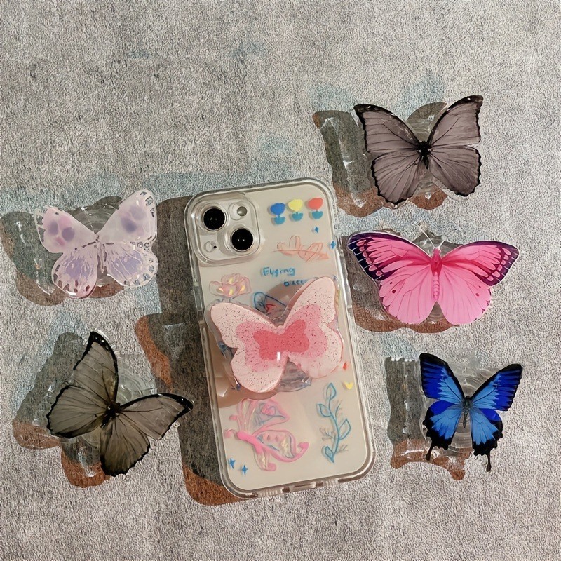 ที่วางโทรศัพท์ผีเสื้ออะคริลิคเหมาะสําหรับ iphone Huawei Xiaomi Samsung เคสโทรศัพท์ที่วางโทรศัพท์แบบพับเก็บได้