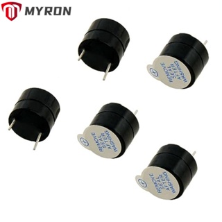 Myron บัซเซอร์เสียงต่อเนื่อง Piezo 12 * 9.5 มม. 5V DC ABS สีดํา 2 ขั้ว 5 ชิ้น