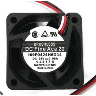 งานแท้ พัดลม40*40*25 ของแท้ BRUSHLESSDC Fine Ace 20 109P0424H6D14DC 24V -.0.08Aในไทย