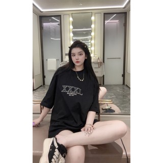 Ba-l-เสื้อยืดแขนสั้น ปักลายหน้าปารีส XXXL สําหรับผู้ชาย และผู้หญิง