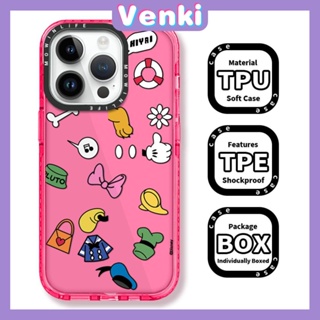 VENKI - เข้ากันได้สำหรับ เคสไอโฟน เคสไอโฟน11 เคส iphone 11Soft Case เคสหนากันกระแทกป้องกันกล้องขอบสีชมพูกระเป๋าถือแบบเรียบง่ายโบว์เข้ากันได้กับ iPhone 13 12 11 Pro Max 7Plus 8Plus