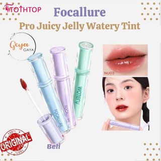 Focallure Jelly Watery Lip Tint Glossy Moisturizing อวบอิ่มเม็ดสีสูง Long Wear Lip Gloss น้ำหนักเบา Non-sticky Cup [TOP]