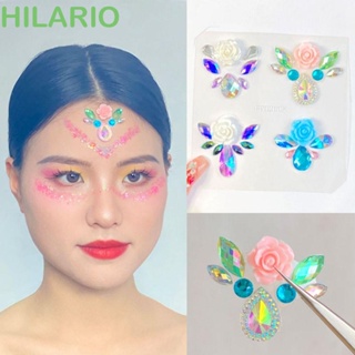 Hilario สติกเกอร์เพชรเทียม พลอยเทียม ลายใบหน้า หน้าผาก 3D แฟชั่น สําหรับเด็ก DIY