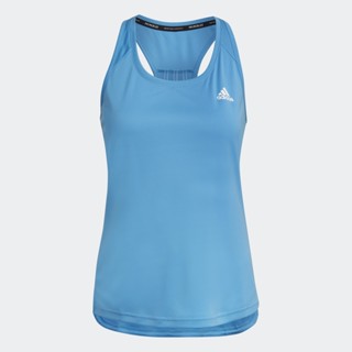 adidas เทรนนิง เสื้อกล้าม Primeblue Designed 2 Move 3-Stripes Sport ผู้หญิง สีน้ำเงิน HN1040